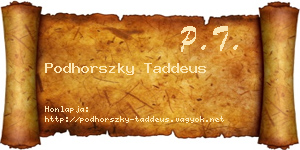 Podhorszky Taddeus névjegykártya